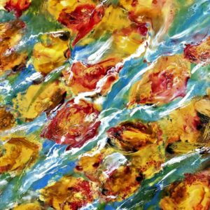 Flow, Encaustic on panel