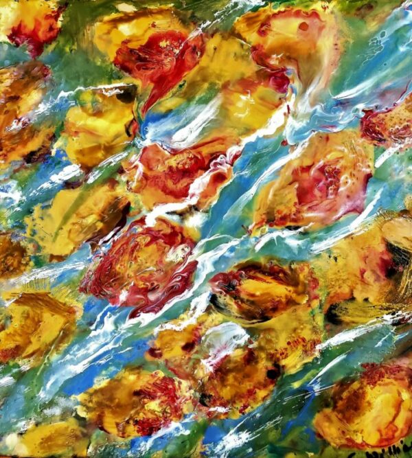 Flow, Encaustic on panel