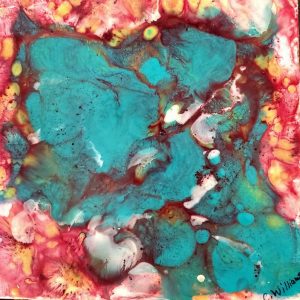 Mid Winter Blues, Encaustic on panel