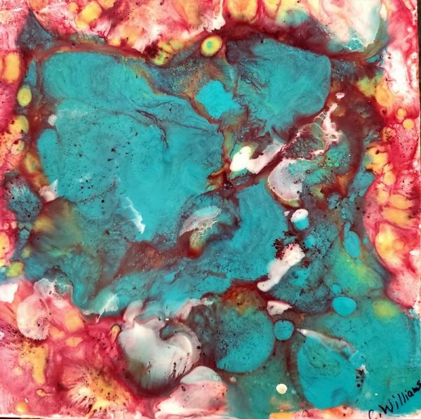 Mid Winter Blues, Encaustic on panel