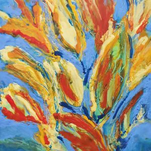 Ablaze, Encaustic on panel - Sold