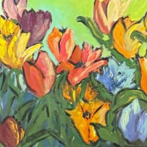 Floral, Acrylic on linen panel