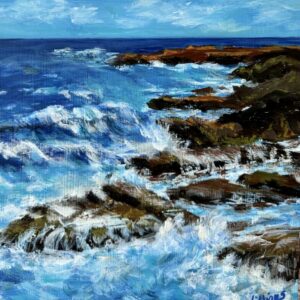 Barbados Splash. Acrylic on birch. Sold