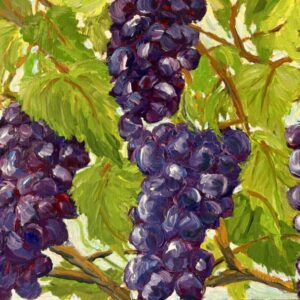 Amethyst Clusters. Oil on linen panel