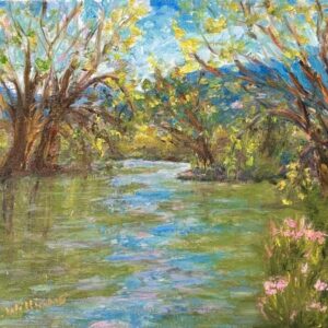 Turquoise Ripples.  Oil on linen panel
