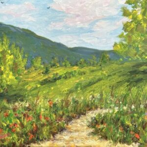 Jefferson Vineyard View. Oil on linen panel