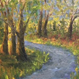 Keswick Vineyard View Oil on linen panel