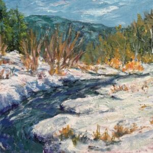 Frosty Stream.  Oil on linen panel